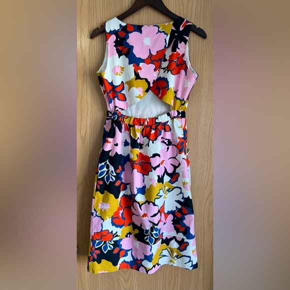 Anthropologie Whit Two | Women’s SZ 4 | Pink Floral Petal Cross Back Dress - Picture 2 of 11
